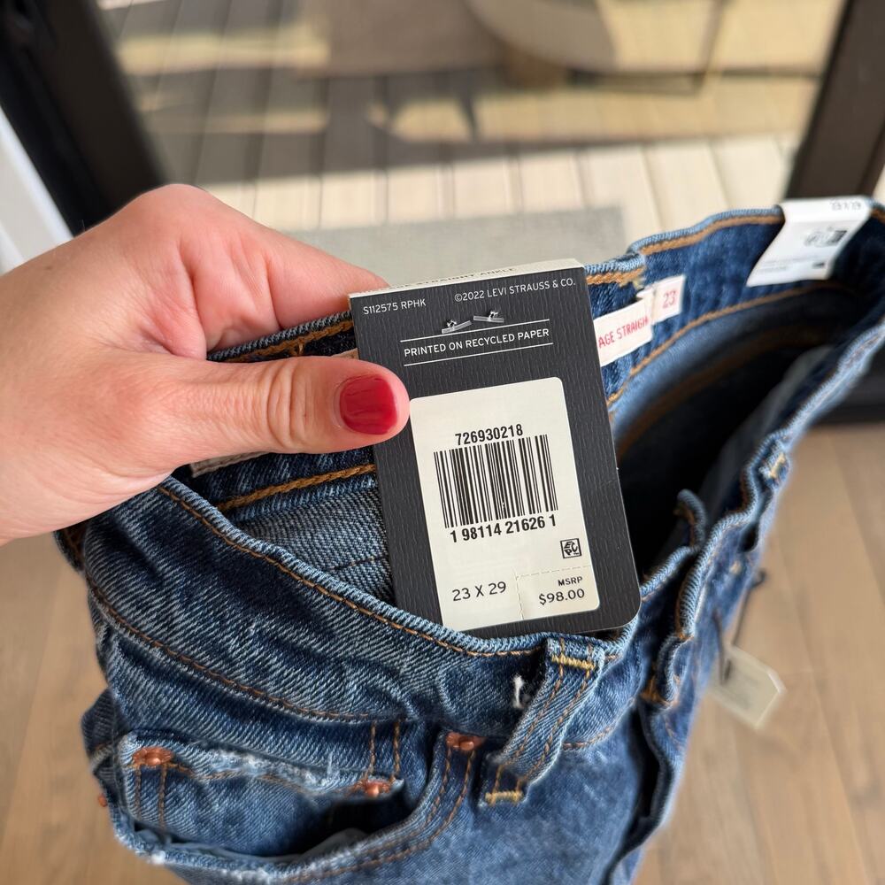 Levi's Ribcage Straight Ankle Denim High Rise Jeans Blue 23 NWT - Picture 14 of 14